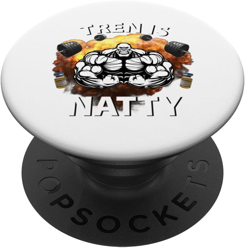 Tren Is Natty Funny Bodybuilding Design Gym Workout Muscular PopSockets Swappable PopGrip