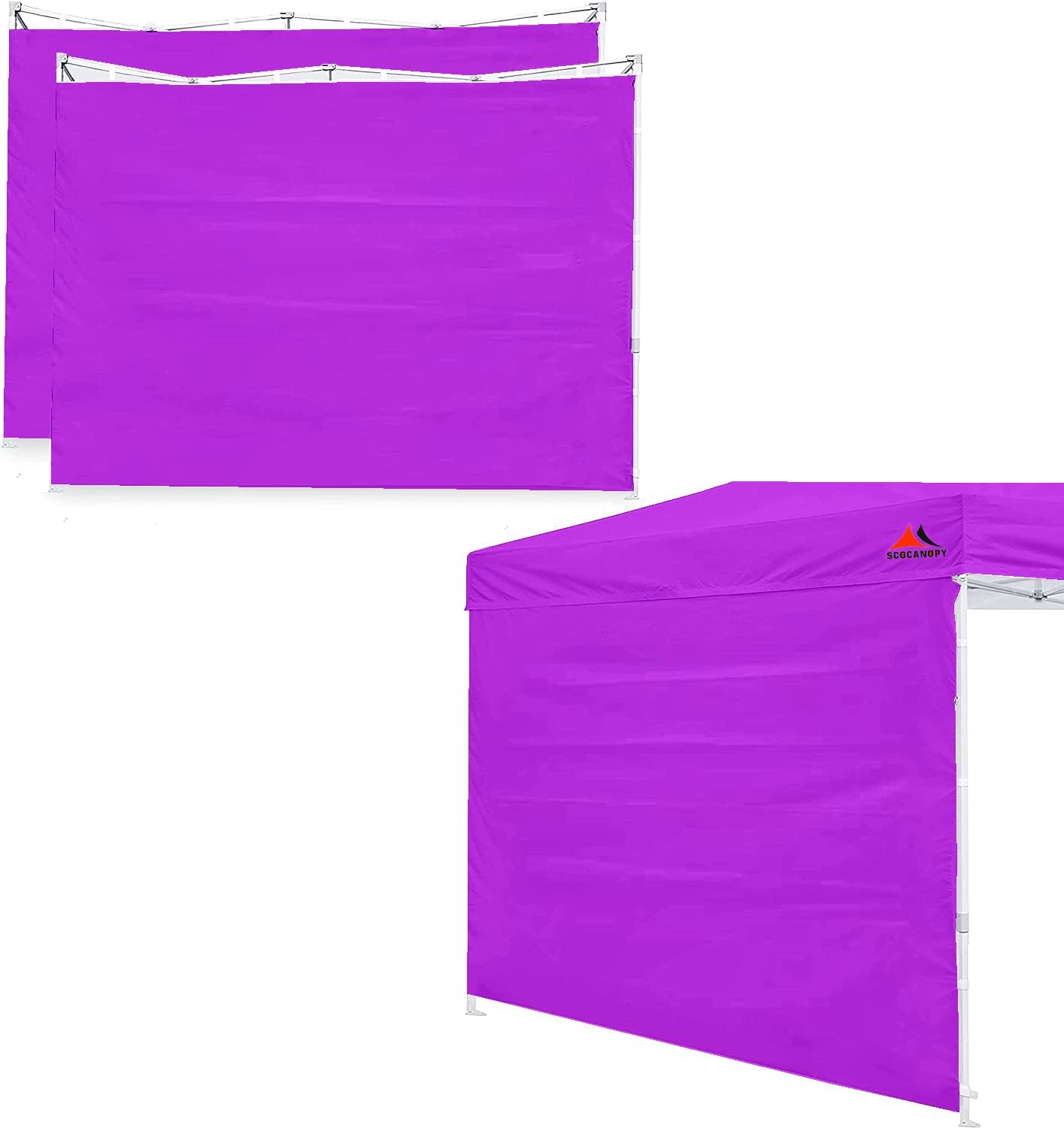SCOCANOPY SunWall – Marco de toldo desplegable de 10 x 10 pulgadas, paquete de 3 solo pared lateral (morado)
