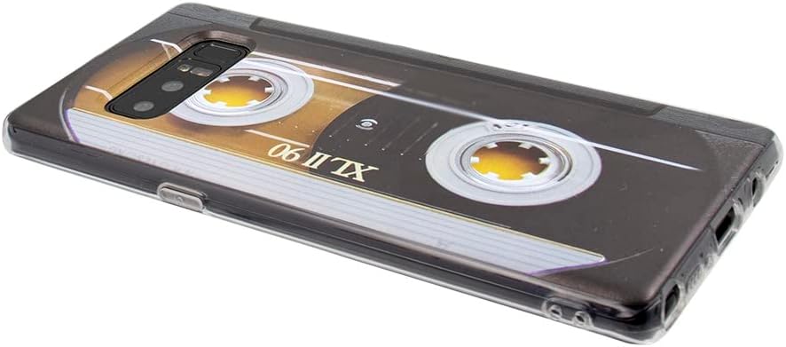 Compatible con Samsung Note 8, cinta de casete a prueba de golpes con música fresca funda protectora para Samsung Galaxy Note 8, multicolor