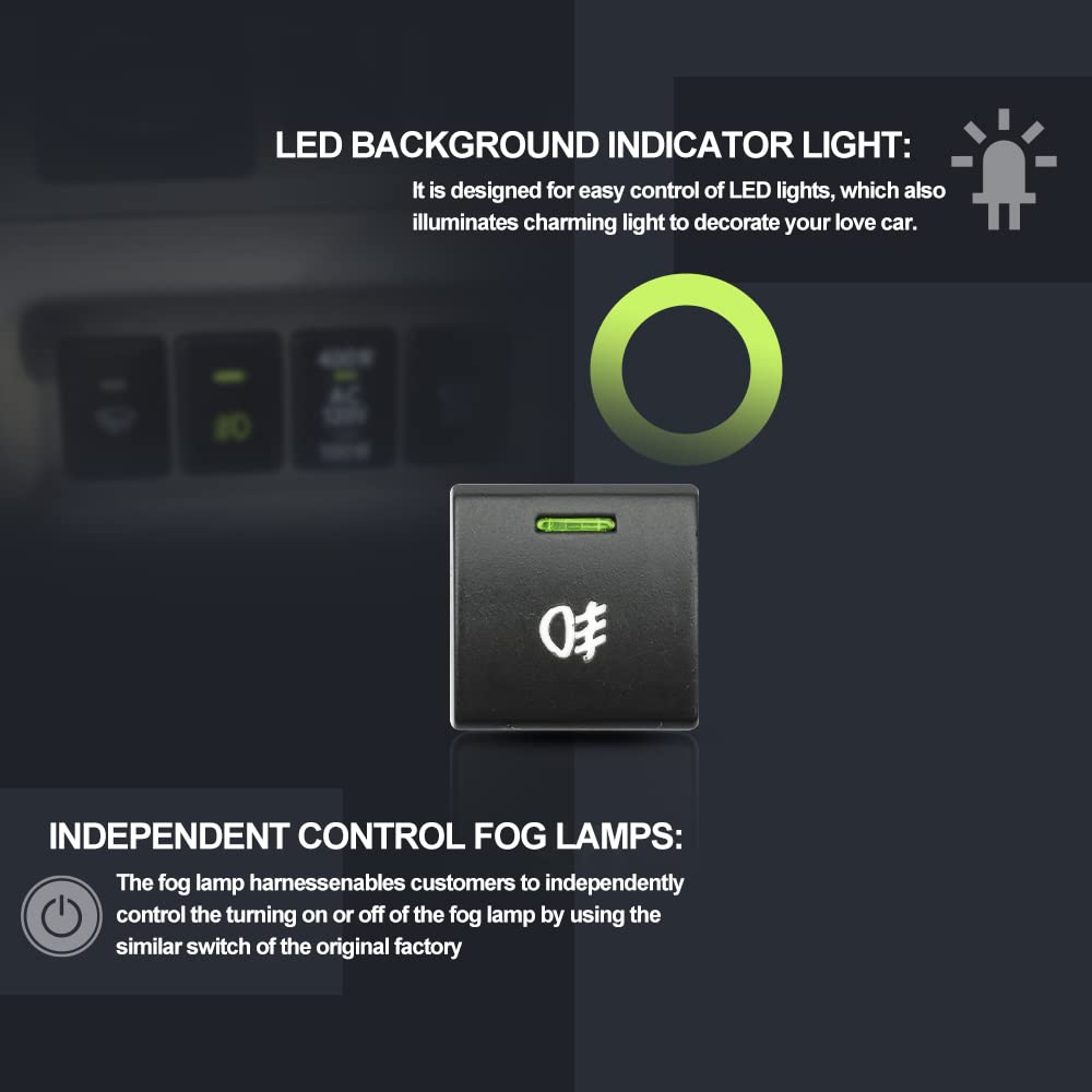 NSLUMO H10 H12 – Conector de arnés de cableado de relé de luz antiniebla con interruptor de encendidoapagado para 2019+ Toyo’ta RAV4 Corolla Tundra