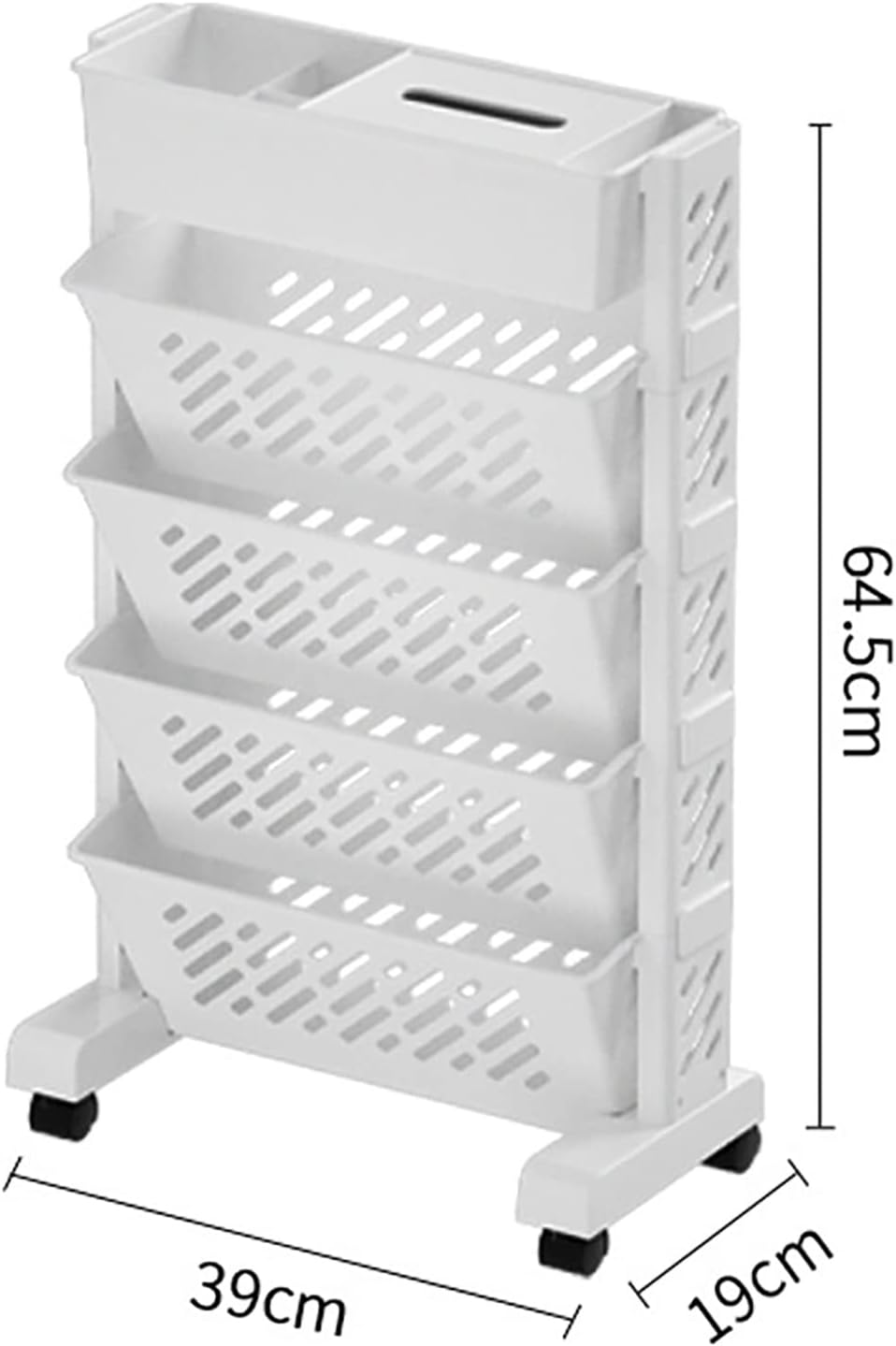 VINGVO Estantería móvil, de gran capacidad, giratoria, extraíble, de plástico movible, estantería de organización rodante, estante organizador de