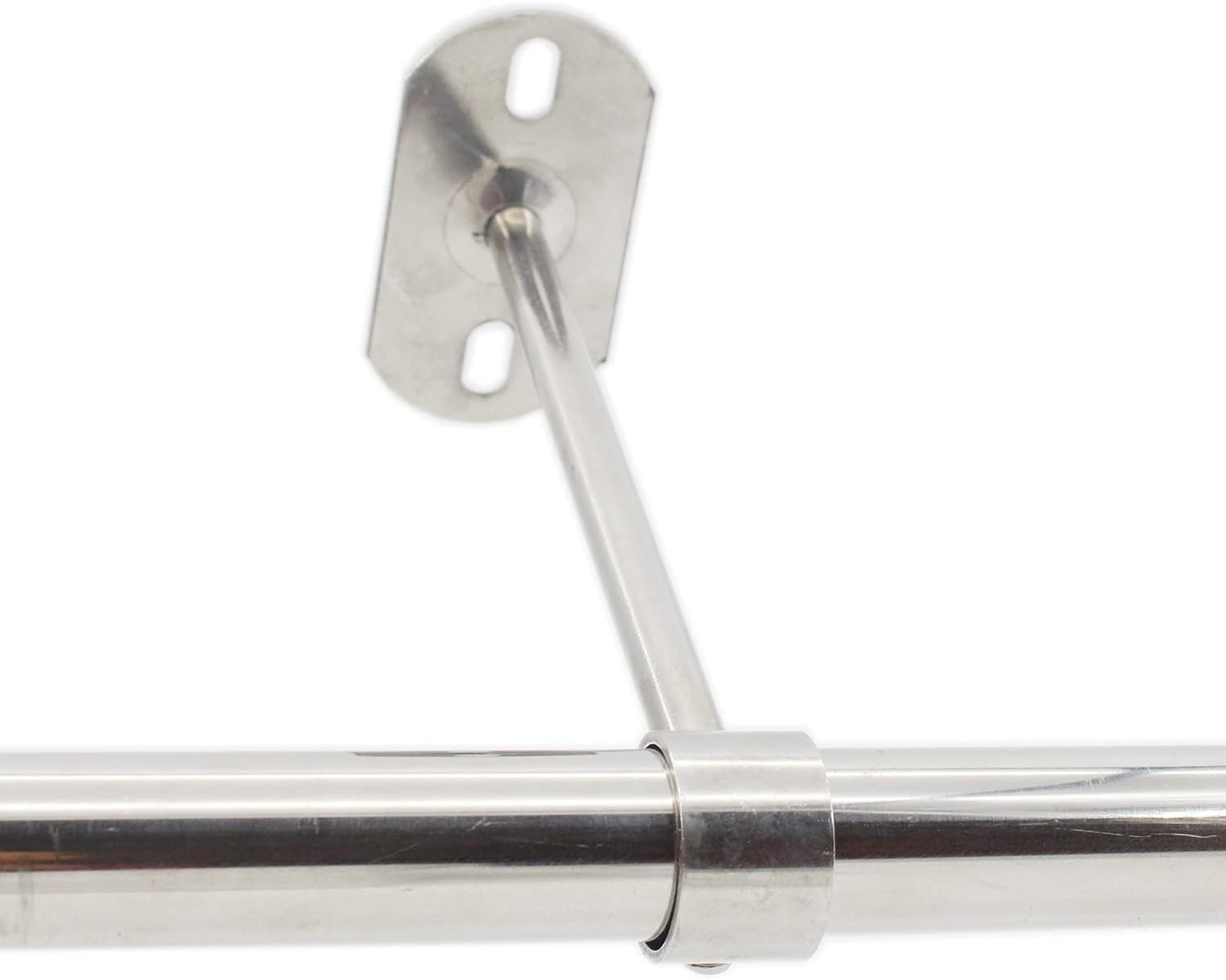 Paquete de 2 soportes de montaje en techo, soporte de tubo de acero inoxidable para armario, soporte de tubería de techo, cortina de ducha, armario,