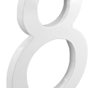 Montague Metal Products MHN-06-F-WE1-8 Números de casa de dirección flotantes modernos de aluminio cepillado sólido, 6 pulgadas, blanco recubierto Montague Metal Products MHN-06-F-WE1-8 Números de casa de dirección flotantes modernos de aluminio cepillado sólido, 6 pulgadas, blanco recubierto