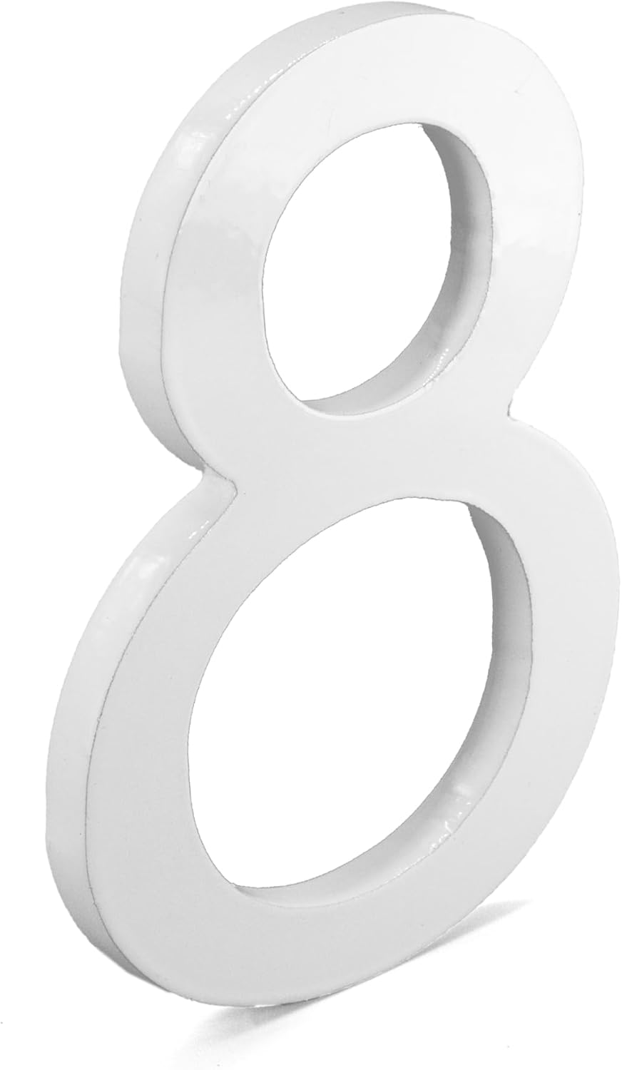 Montague Metal Products MHN-06-F-WE1-8 Números de casa de dirección flotantes modernos de aluminio cepillado sólido, 6 pulgadas, blanco recubierto