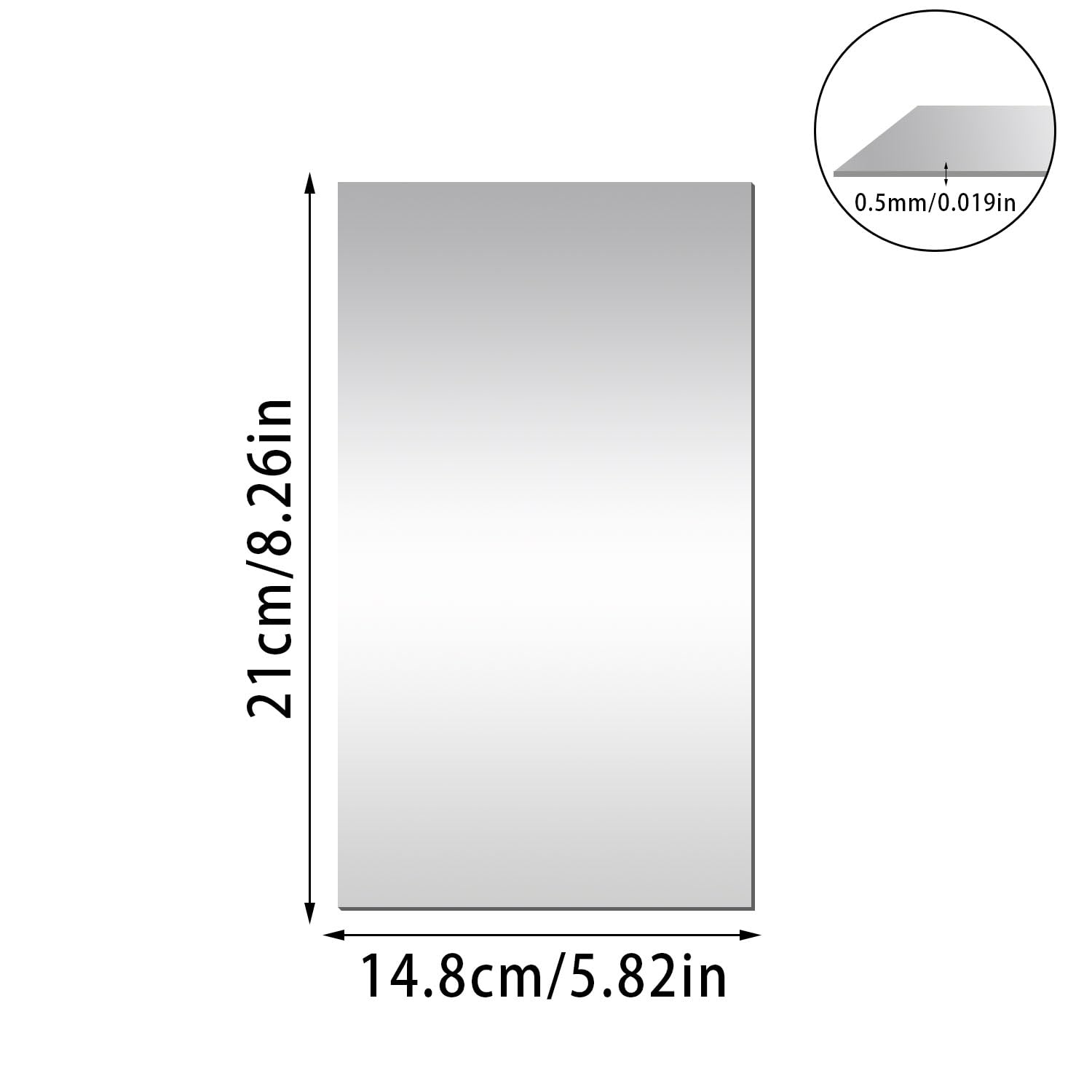 2 hojas de acero inoxidable 304, placas de acero inoxidable resistentes al calor de 8.26 x 5.83 pulgadas, placas de película de doble cara para la
