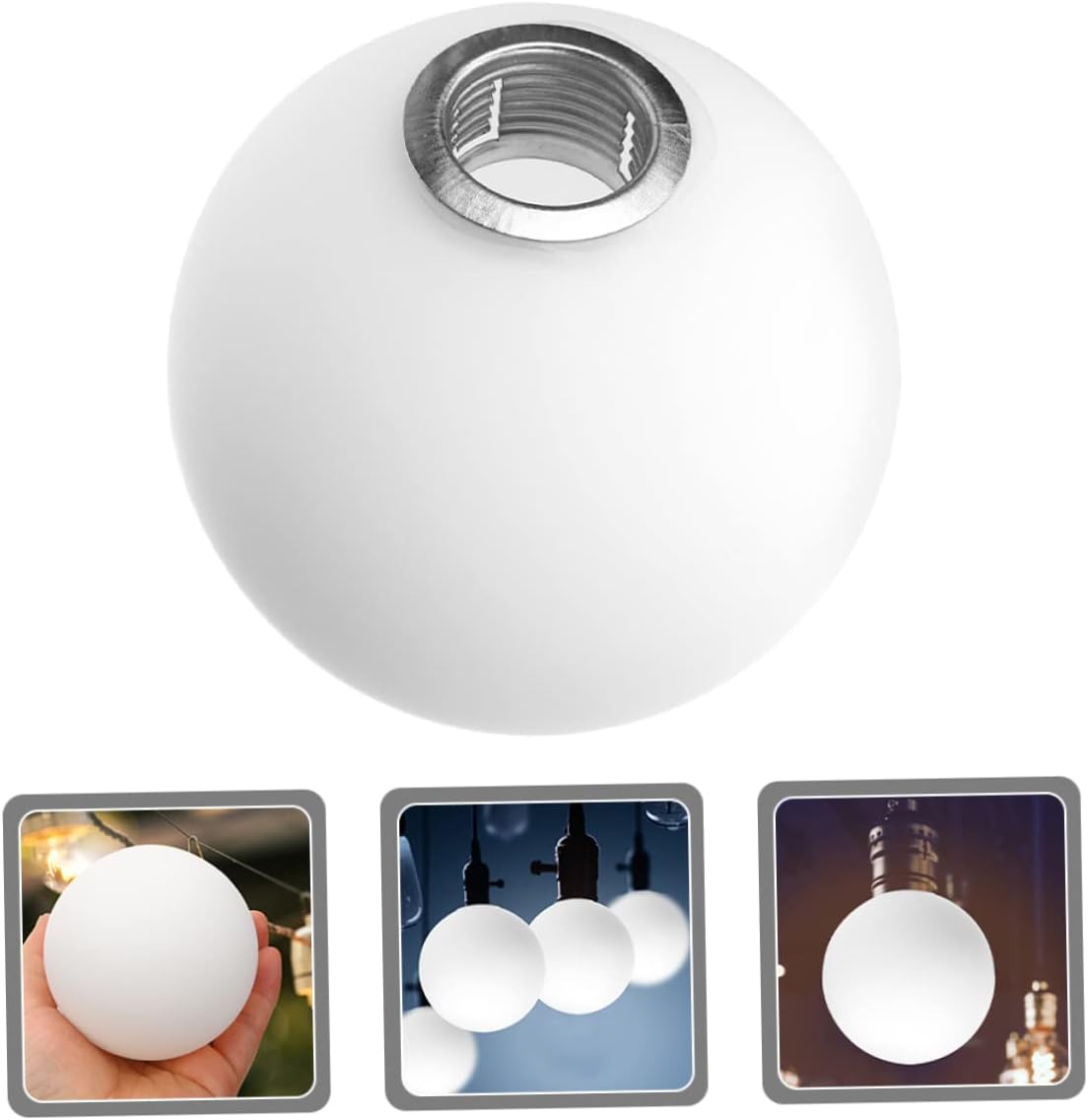DOITOOL Pantalla de globo de vidrio blanco para mesa de escritorio, luces de pared blancas para exteriores, lámpara de pantalla de globo de vidrio,