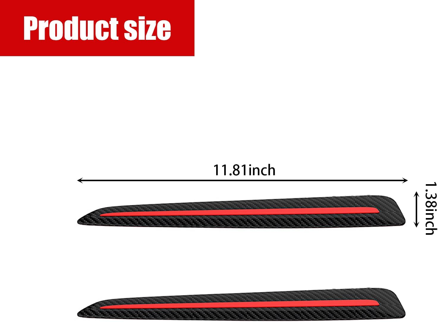 Hawyet 2 protectores de bordes de parachoques 3R para automóvil, 11.8 x 1.3 pulgadas, impermeables, de elastómero termoplástico, polipropileno,