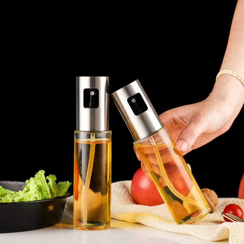 WGCF042 – Rociador para barbacoa de cocina, botella de aceite de oliva y vinagre, dispensador de frascos de acero inoxidable, mediano, WGCF042