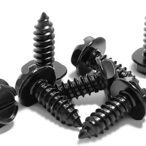 Tornillos negros para matrícula, 8 sujetadores de acero inoxidable para matrículas y marcos o cubiertas de matrícula, a prueba de óxido, a prueba de Tornillos negros para matrícula, 8 sujetadores de acero inoxidable para matrículas y marcos o cubiertas de matrícula, a prueba de óxido, a prueba de