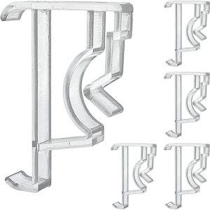 Clips de cenefa de 2 pulgadas, 5 piezas de plástico transparente oculto para cenefa de ventana, clip de sujeción horizontal de imitación y madera Clips de cenefa de 2 pulgadas, 5 piezas de plástico transparente oculto para cenefa de ventana, clip de sujeción horizontal de imitación y madera