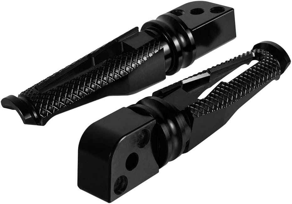 Rear Motorcycle Footpegs CNC Aluminum Accessories for Yamaha YZF R6 2006-2017 for R1SM 2009-2014 (Black)