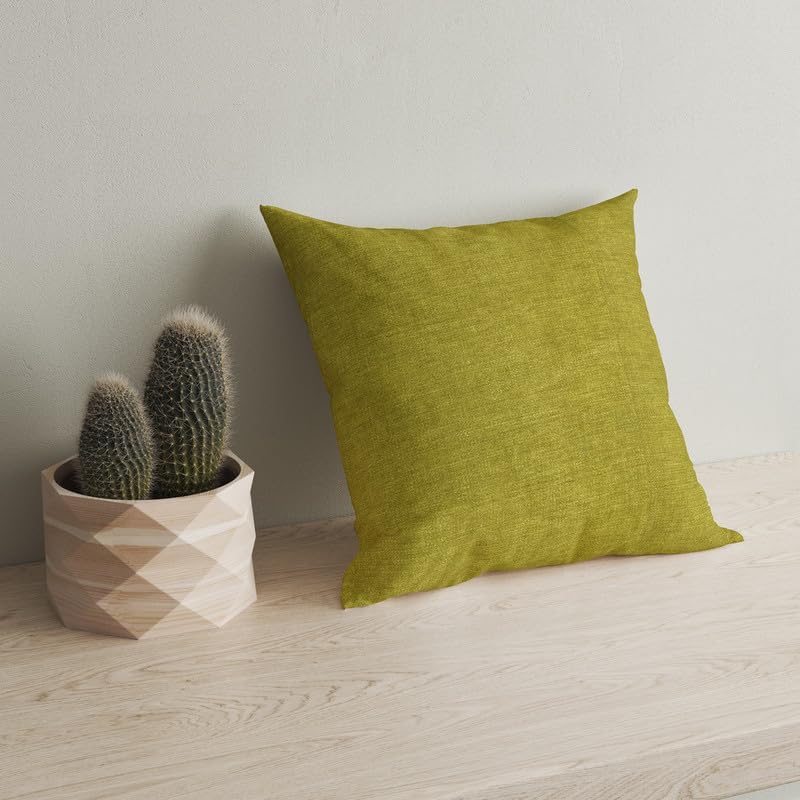 Encasa Homes – Juego de 2 fundas de almohada de felpilla color liso texturizado, suave y liso, color verde oliva, decorativo cuadrado para sofá,