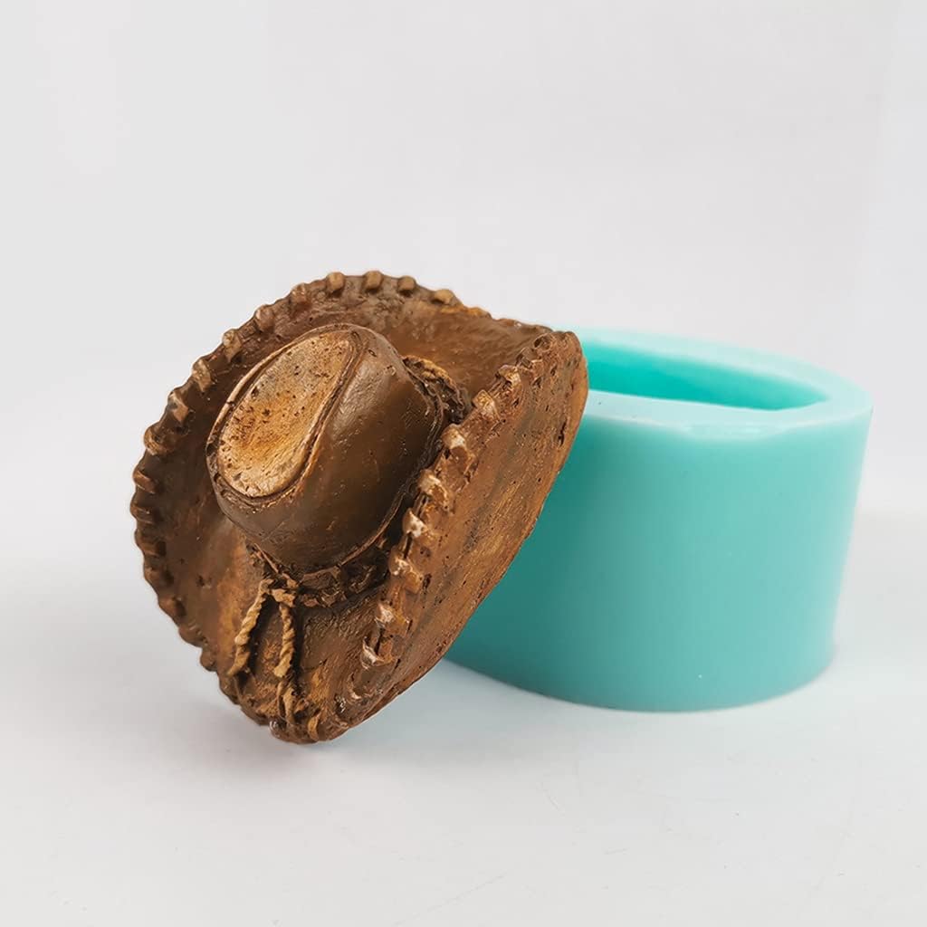 Molde de silicona para sombrero de vaquero occidental, molde de silicona para sombrero de vaquero, molde de gelatina de caramelo de chocolate,