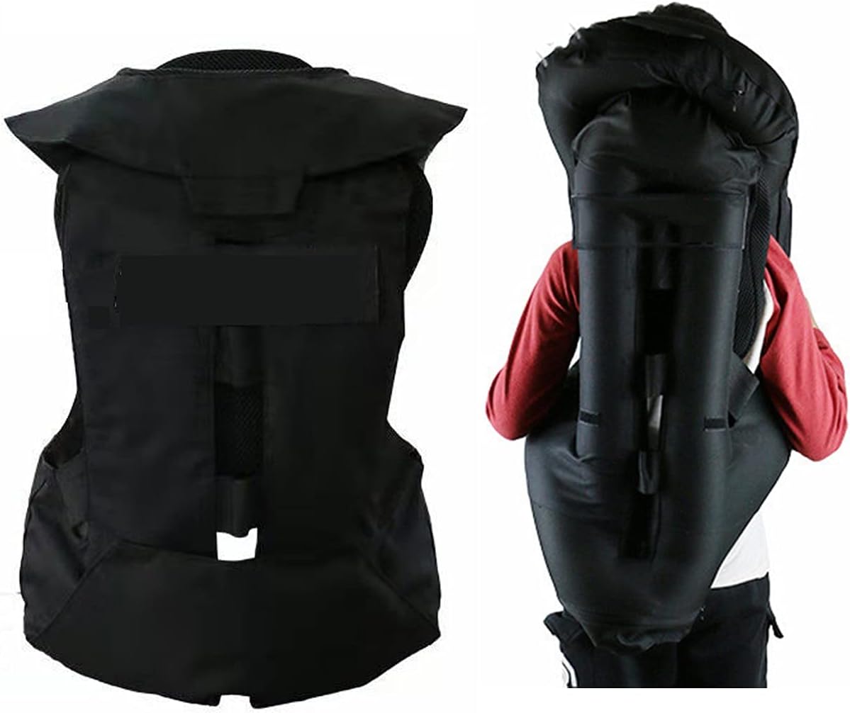 YXYMOTEFLY Chaleco ecuestre para niños, con bolsa de aire para motocicleta, chaqueta de tamaño ajustable con hebilla, abrigo para espectáculos de