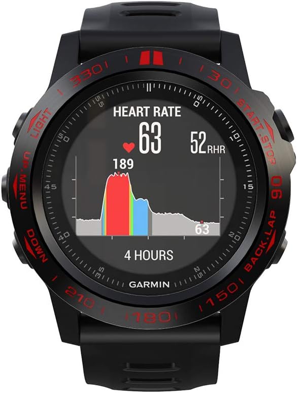 Anillo de bisel compatible con Garmin Fenix 3Fenix 3 HR bisel Loop cubierta adhesiva antiarañazos acero inoxidable bisel de metal marco de estilo