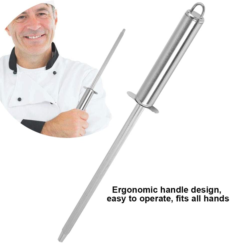 Fdit Cuchillo afilador de acero inoxidable profesional para el hogar y cocina herramienta de varilla de afilado (Número 5)