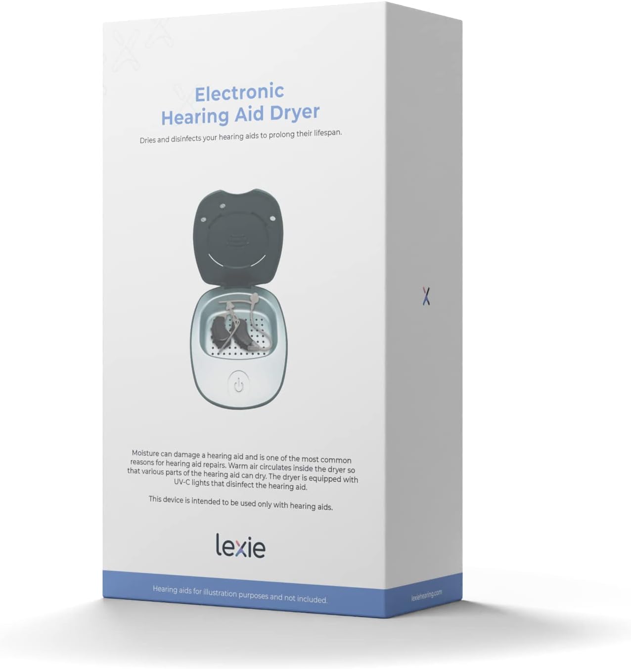 Lexie Secador de audífonos electrónicos, deshumidificador de audífonos que elimina el sudor y la humedad para prolongar la vida útil de tus
