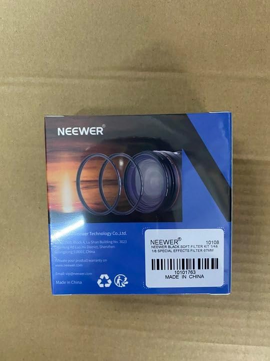 NEEWER Juego de 2 filtros de lente de difusión negra de 2.638 in, filtros de efecto cinematográfico de niebla de 14 y 18 con fundas de
