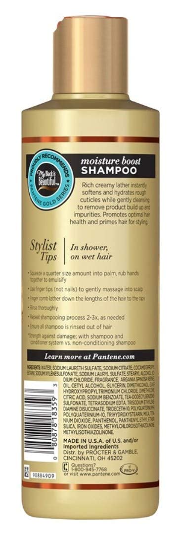Pantene Gold Series Champú Moisture Boost 9.1 oz (9.1 fl oz) (paquete de 2)