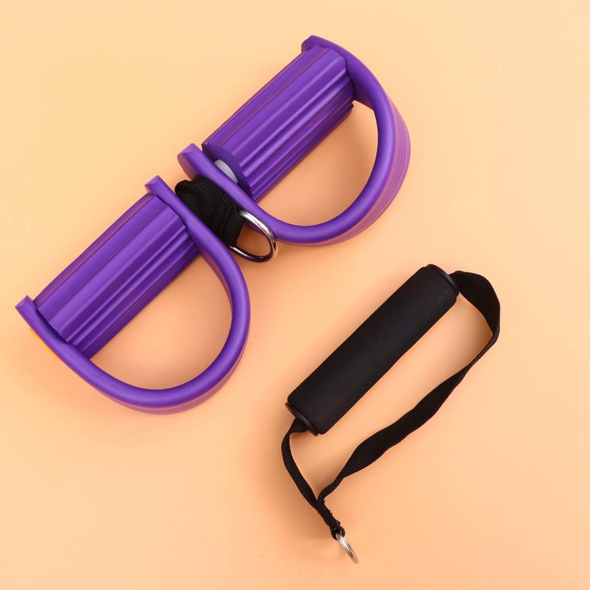 Toddmomy Mangos de agarre único, cuerda de tensión elástica, banda de entrenamiento, cuerda de pierna, pedal de resistencia, banda de resistencia,