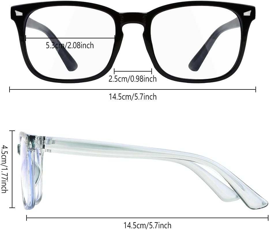 Gafas con filtro de luz azul, paquete de 2 lentes de luz azul para hombre, anteojos de luz azul para mujer, anteojos con luz azul para fatiga ocular