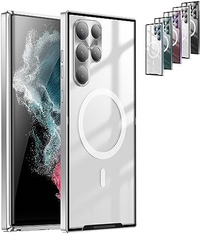 Streamer – Carcasa magnética de metal ultrafina para Samsung S21S22S23 (S22U x 1 unidad, plateado)