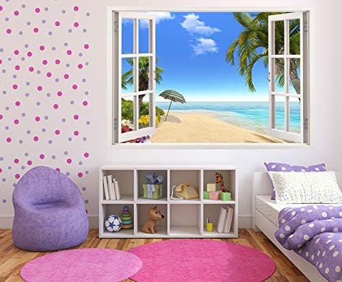 Mi Alma Calcomanías de pared de vinilo extraíbles 3D, diseño de marco de ventana, amplia variedad de vistas realistas, fáciles de aplicar, despegar