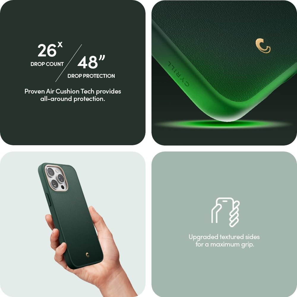 CYRILL Kajuk Mag – Funda de cuero compatible con iPhone 15 Pro (2023), funda de cuero vegano de alta calidad con forro protector de microfibra para