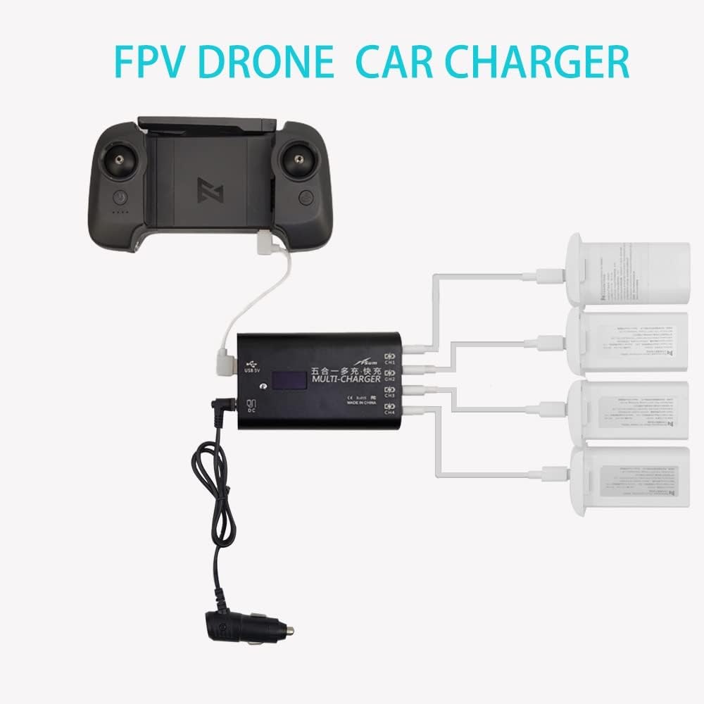 FIMI X8 Mini 5 in1 Cargador Controlador De Carga Rápida De Batería Hub Recargador De Coche Para Drone – (Color X8mini-123)
