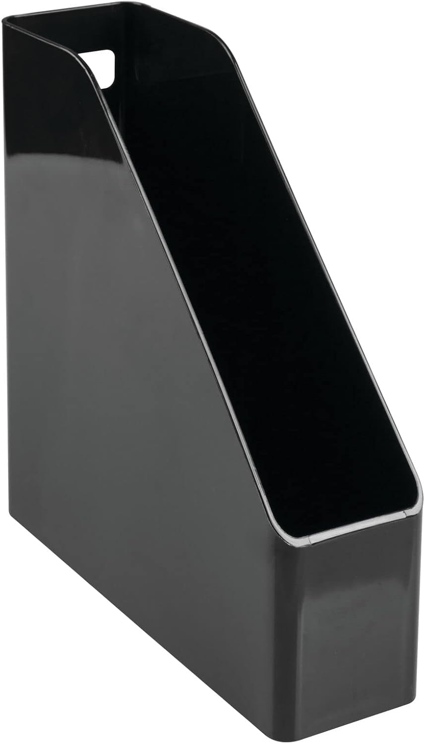MDesign – Organizador de almacenamiento de plástico para papelería  Vertical con asas, Negro