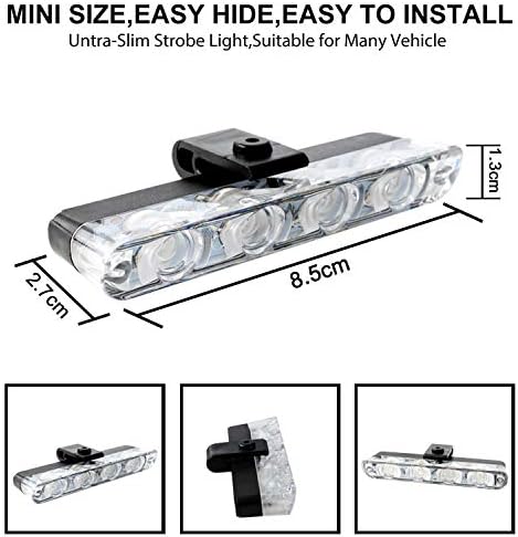 16 luces LED de policía estroboscópicas para automóvil, luces reflectivas para tablero de vehículo de emergencia de 12 V