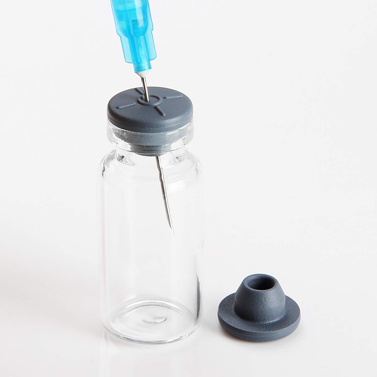 Biomed Scientific – Tapones de goma para puertos de inyección de 0.51 pulgadas, tapas de butilo autorreparables para botellas de vidrio y frascos de