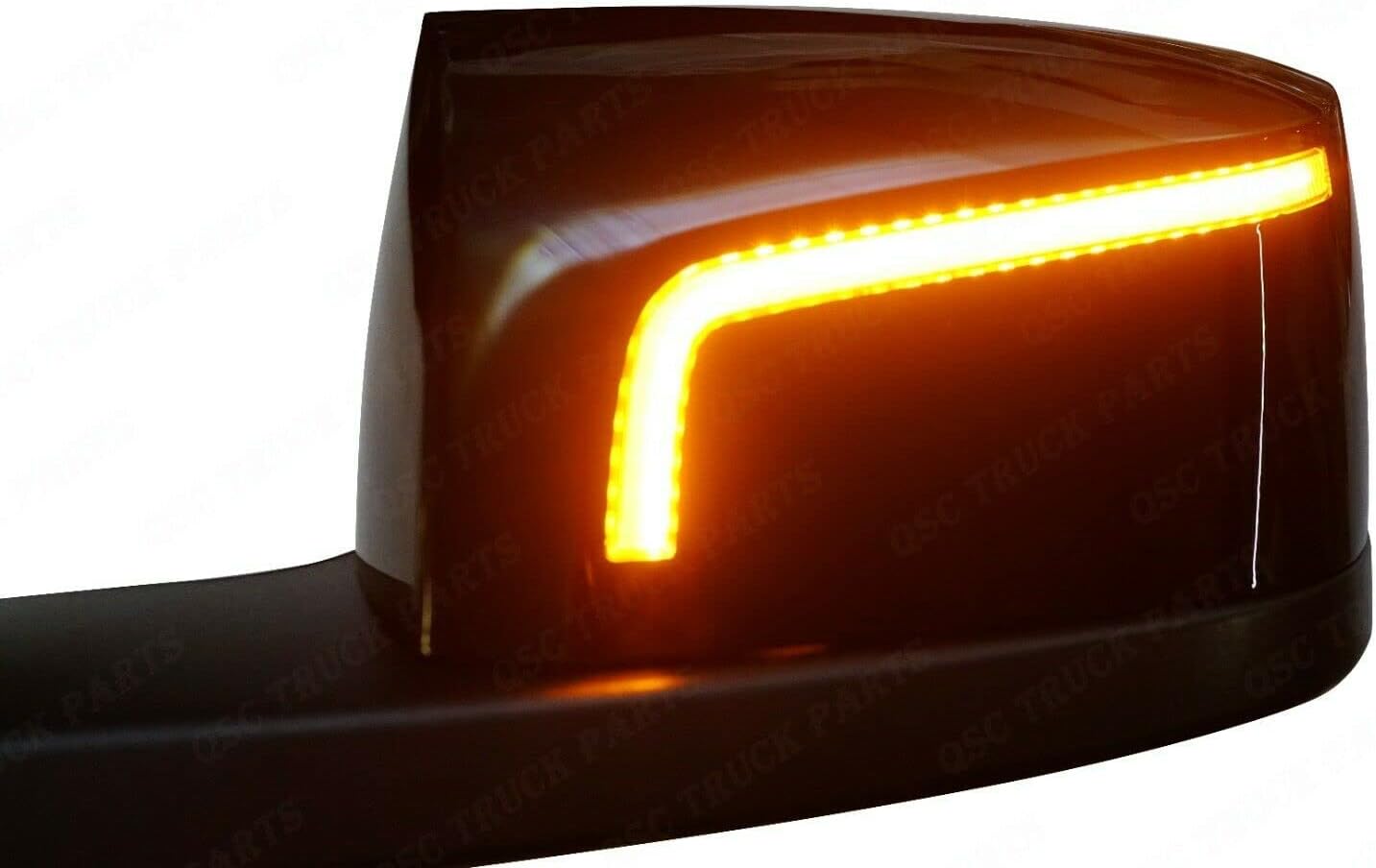 QSC Truck Parts Espejo de capó LED negro de alto rendimiento L & R Pair & Kit de montaje compatible con Volvo VNL