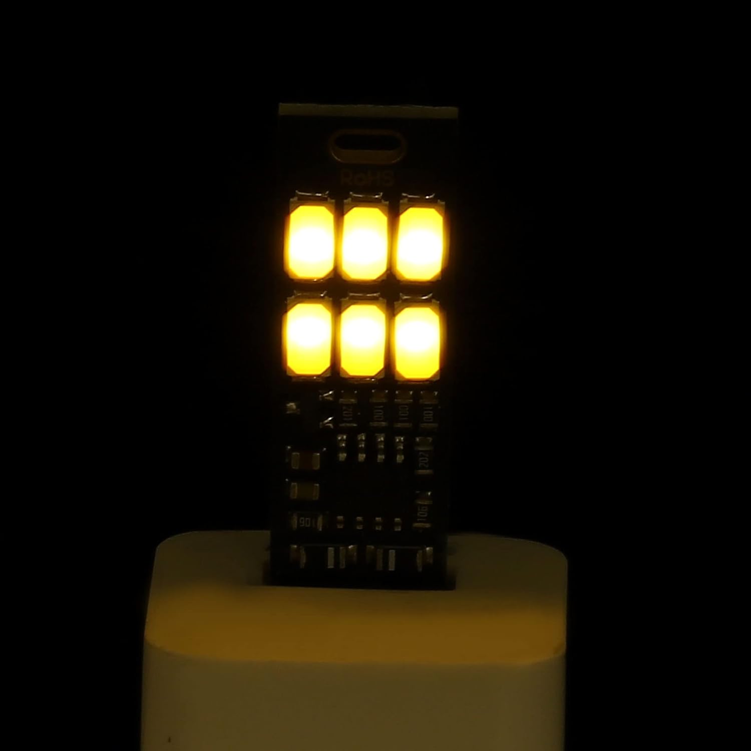 PATIKIL 3000-3200K Mini USB LED Light, paquete de 2 1W portátil táctil luz nocturna módulo de lámpara delgada para camping teclado portátil, luz