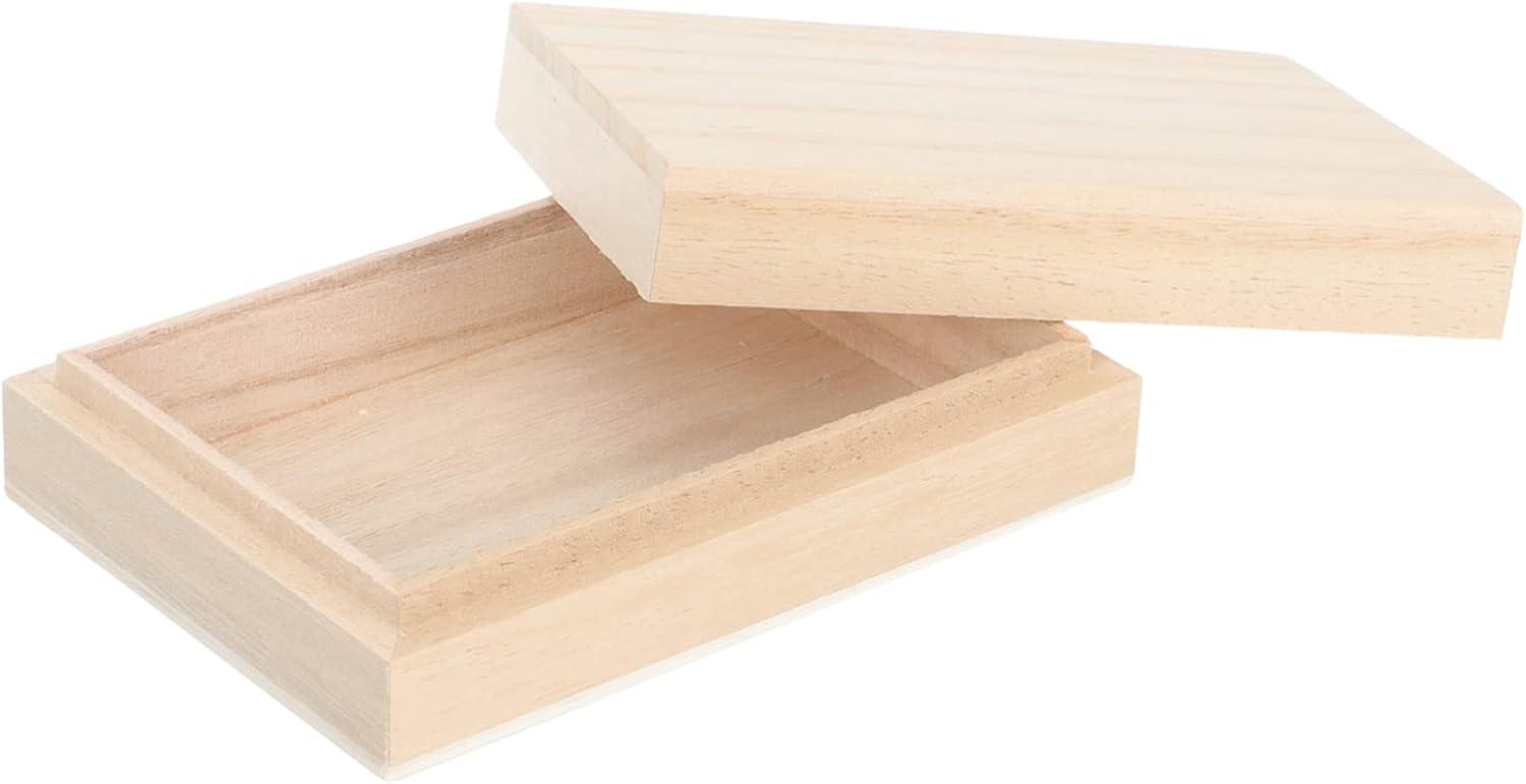 Abaodam Caja de almacenamiento de póquer de madera para tarjetas de madera, cubos de almacenamiento con tapa, contenedores con tapa, decorativos de