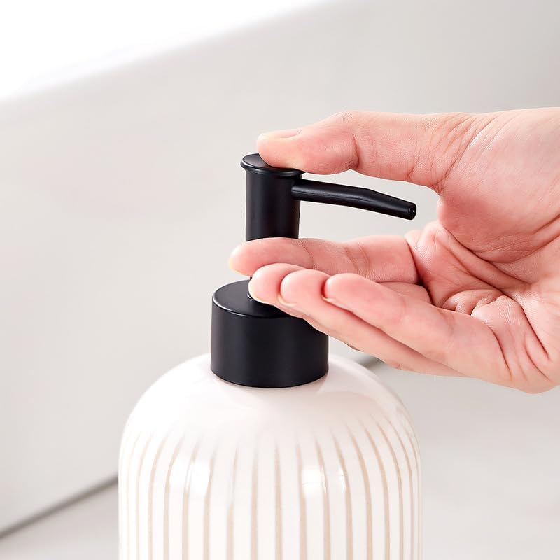 Dispensador de loción de cerámica, dispensador de jabón para baño, cocina, lavandería o dormitorio, botella de loción corporal o de manos. Botella