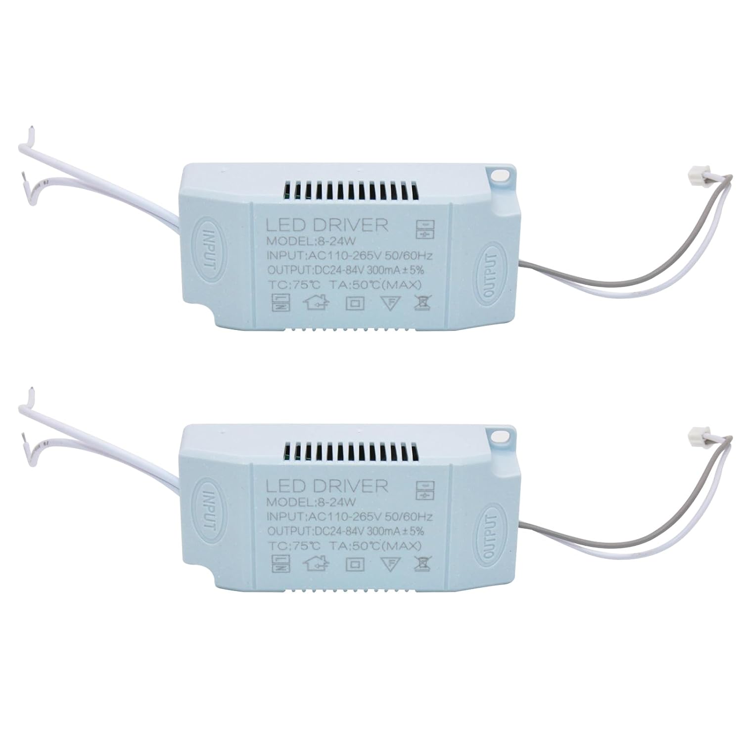 8-24W LED Driver 300mA Corriente constante de alta potencia AC 100-265V Salida 24-36V DC Conector Fuente de alimentación externa Lámpara de techo
