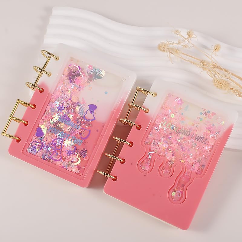 Kit de moldes de resina para cuadernos, moldes de resina epoxi de fundición de arena movediza para cuadernos, molde de silicona para cuaderno de