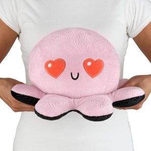 TeeTurtle – Peluche original reversible de pulpo grande – Ojos de corazón rosa + brillo negro – Juguete sensorial abrazable y suave que muestra tu TeeTurtle – Peluche original reversible de pulpo grande – Ojos de corazón rosa + brillo negro – Juguete sensorial abrazable y suave que muestra tu