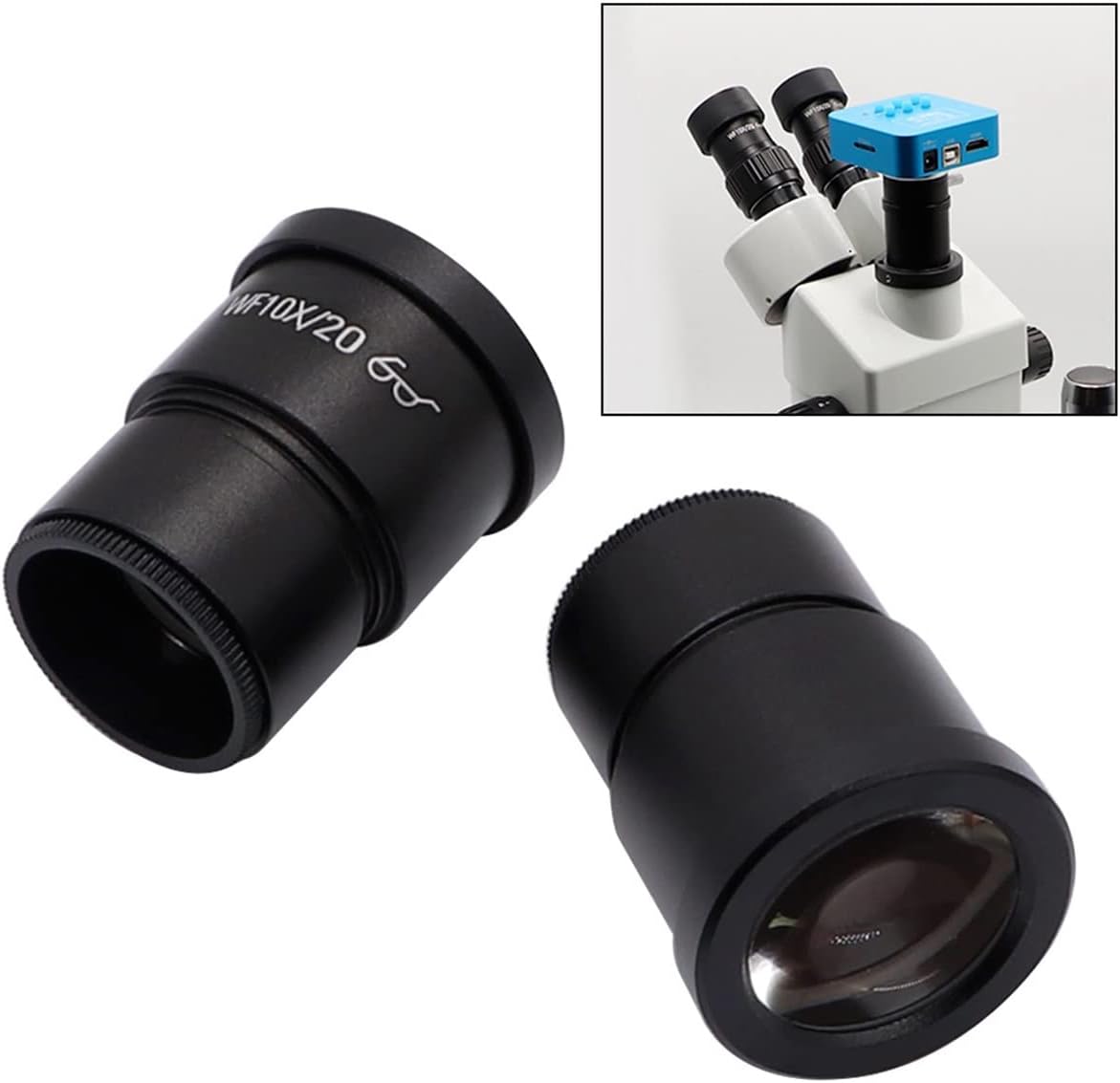Widefield Scale WF10X WF20X – Oculares de microscopio estéreo para binocular trinocular microscopio oculares monocular (color  1PC WF20X)