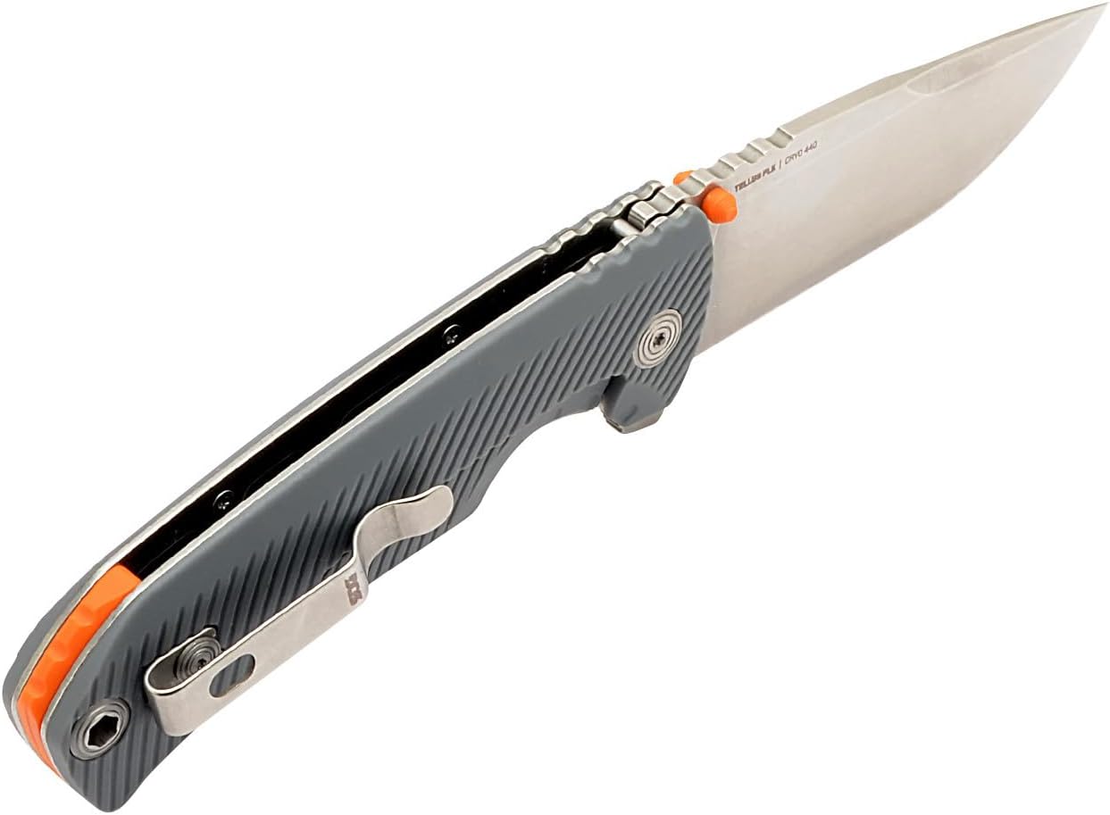SOG Tellus FLK Daily Outdoor – Cuchillos plegables con cerradura de marco de tamaño completo  Mango GRN  Hoja de acero inoxidable CRYO 440C  Clip de