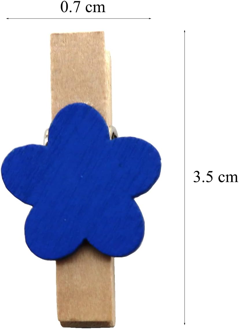 Pinzas para fotos, pinzas de papel, pinzas para colgar flores de primavera, pinzas para la ropa, mini ropa de lavandería de madera natural, 50
