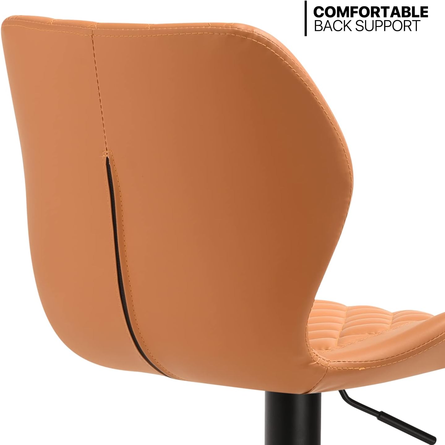 MoNiBloom Moder – Juego de 2 taburetes de bar sin brazos, altura ajustable, de piel sintética, con respaldo de carcasa para el hogar, cocina,