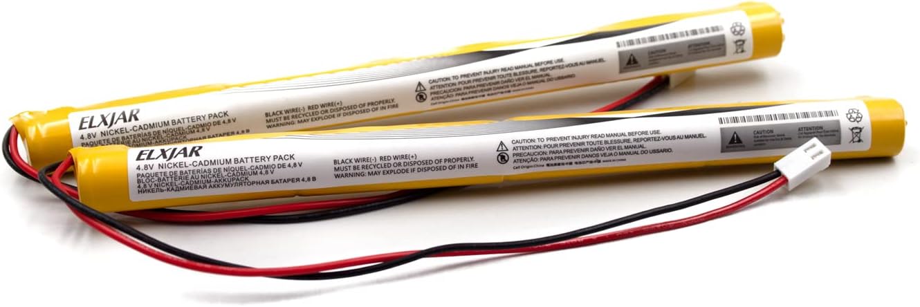 YUTSUJO Paquete de 2 baterías NICD de 4.8 V 800 mAh de repuesto para Dantona Custom-200, Evenlite B310011, BGN800-4AWP-B830EC, Guy 19537