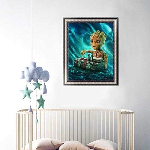BETTER SELECTION Kits de arte de diamantes 5D para adultos, lindo Groot Baby Groot Sweet Groot Kit de bordado de diamantes de taladro completo para