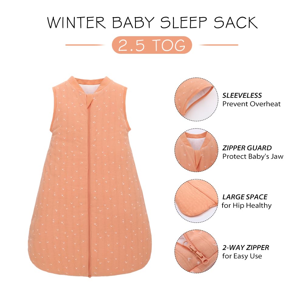 TOG 2.5 – Saco de dormir para bebé, saco de dormir sin mangas para bebés y niños pequeños, saco de dormir súper suave, cálido y cómodo, corazón