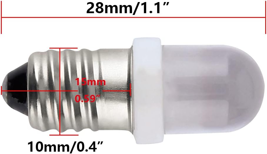 GutReise 10pcs E10 Tornillo 12V Punto Verde Led Bombilla Lámparas de Luz+10pcs E10 Base (DC12V, Verde)