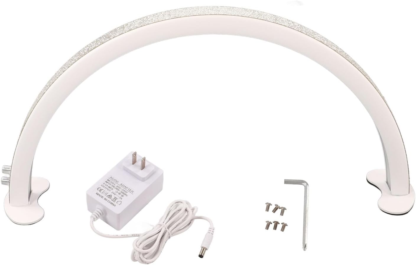 Luz LED de media luna de atenuación continua de 40 W de 28 pulgadas para escritorio de uñas, extensión de pestañas, cuidado de la piel con