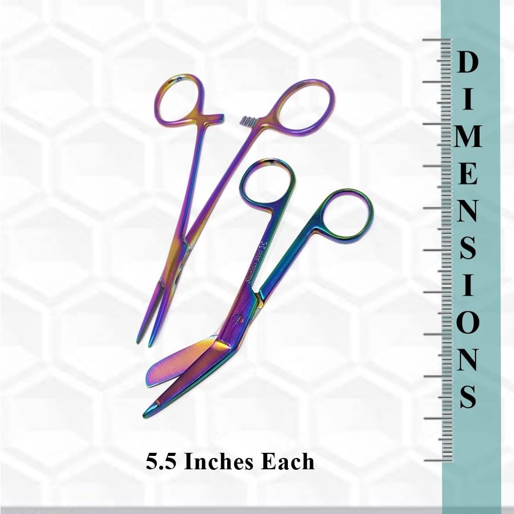 Juego de 2 pinzas para hemostato y vendaje para enfermeras, juego de 2 piezas de acero inoxidable de 5.5 pulgadas de largo, perfecto para médicos,
