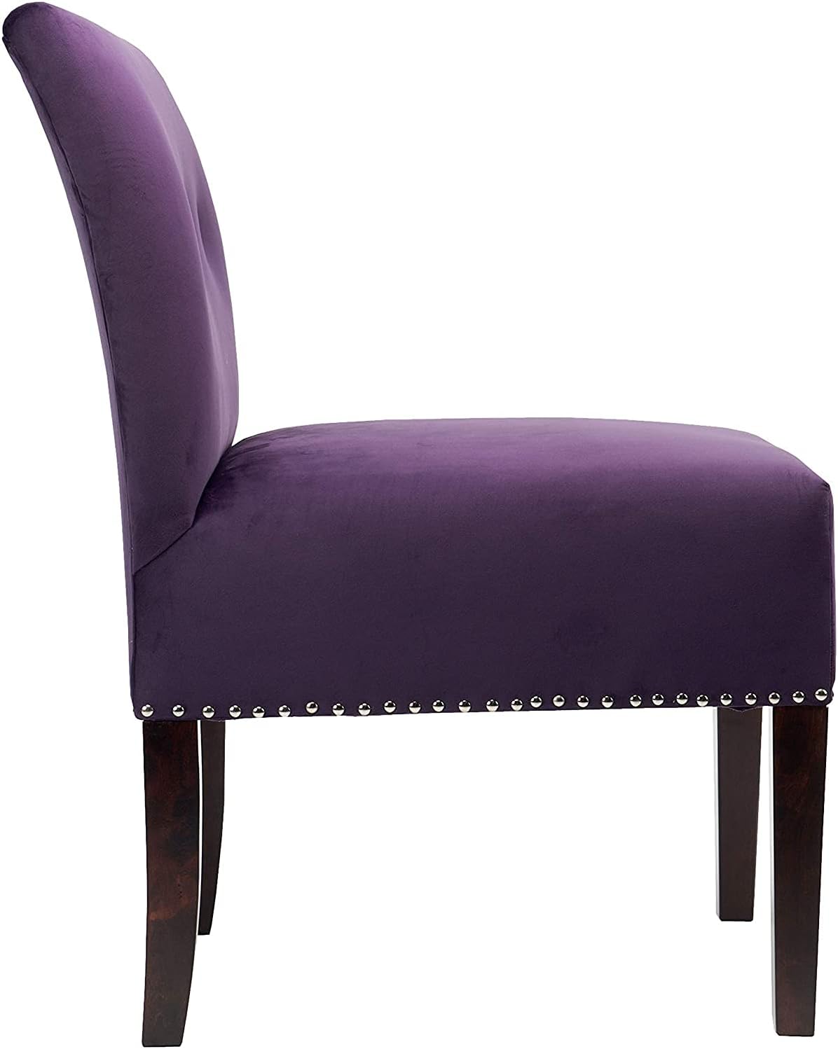 Samantha Collection – Silla tapizada sin brazos para sala de estar, moderna, contemporánea, 24, color morado